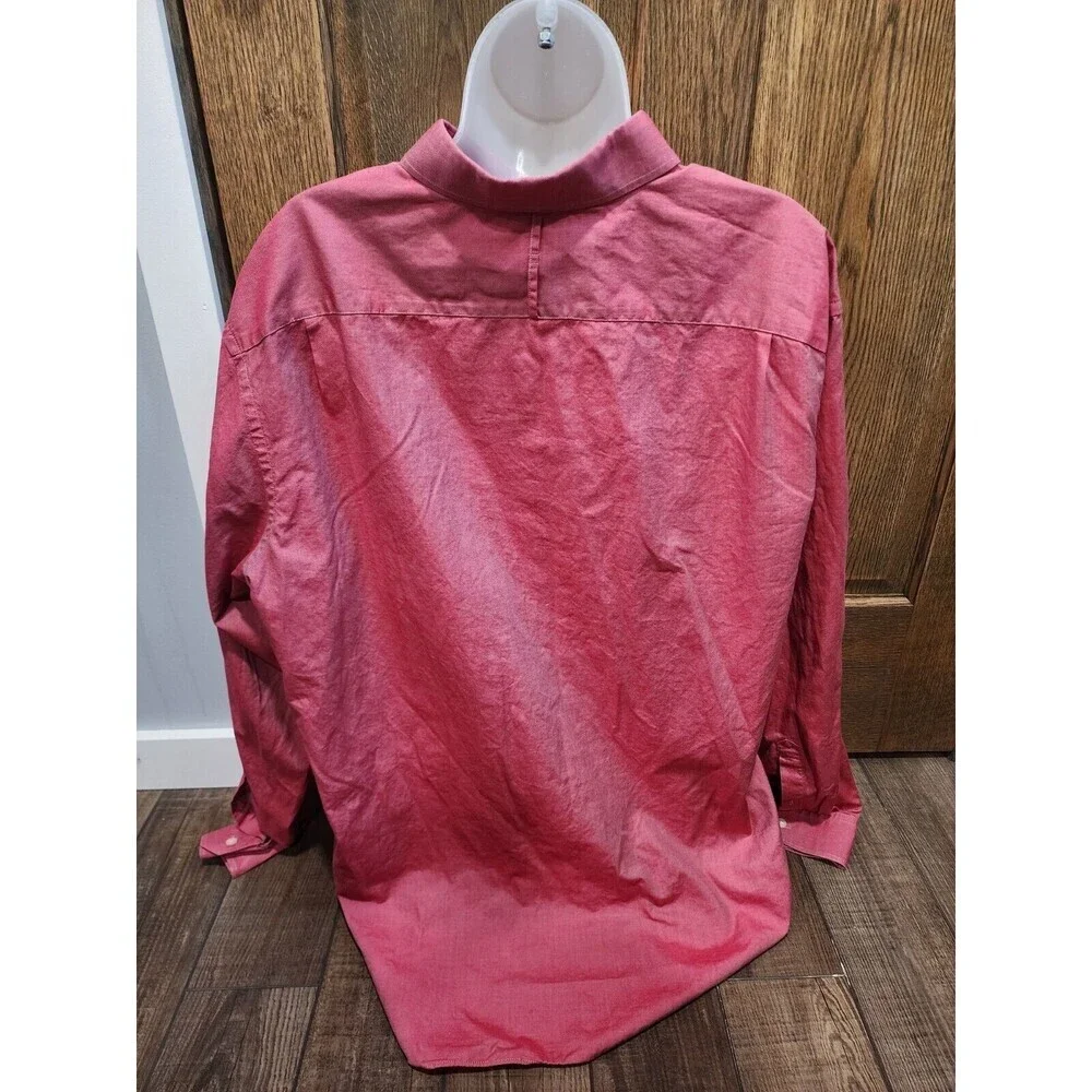 Banana Republic Button Up Shirt Men XXL 2XL Red Long Sleeve Soft Wash Casual